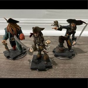 Disney Infinity 1.0 Pirates of the Caribbean Figures Lot of 3 Jack Davy Barbossa